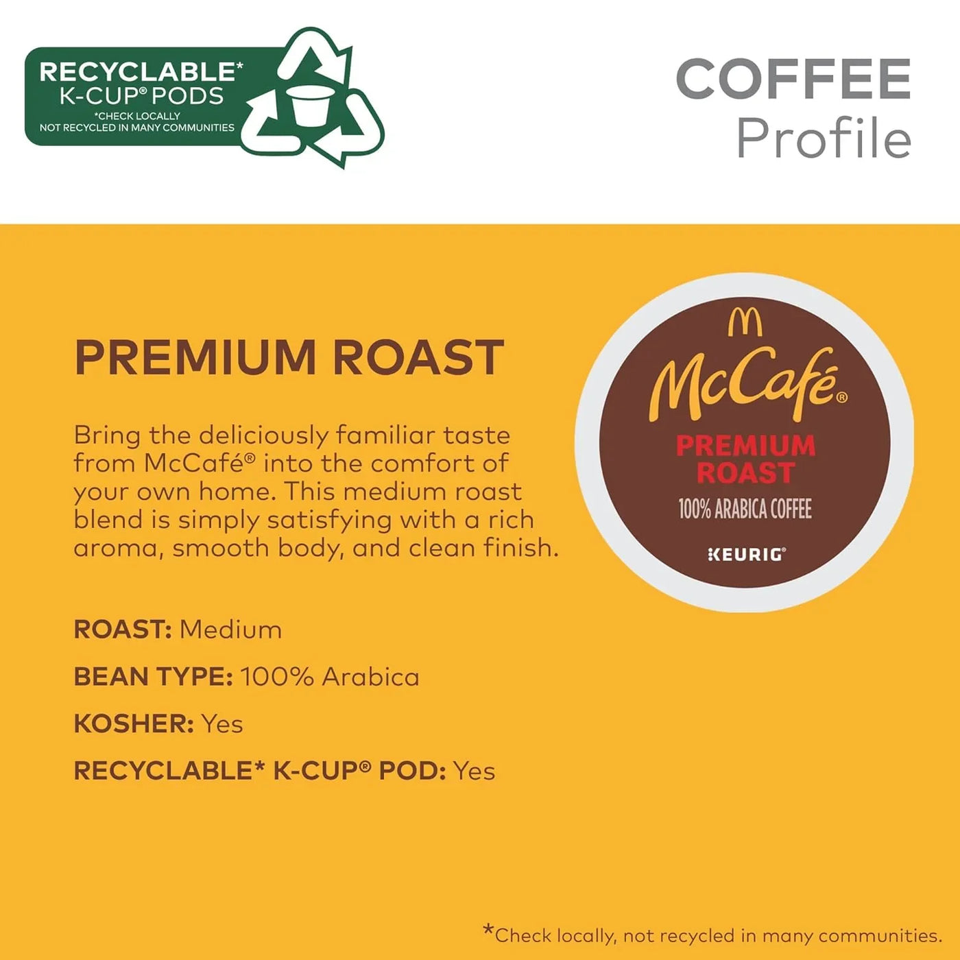 Premium Roast Coffee, Keurig Single Serve K-Cup Pods, Medium Roast, 96 Count
