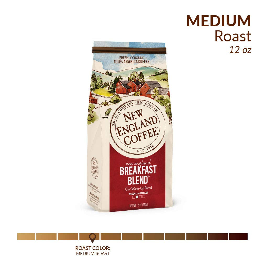 Breakfast Blend Medium Roast Ground Coffee, 12Oz Bag (Pack of 1)