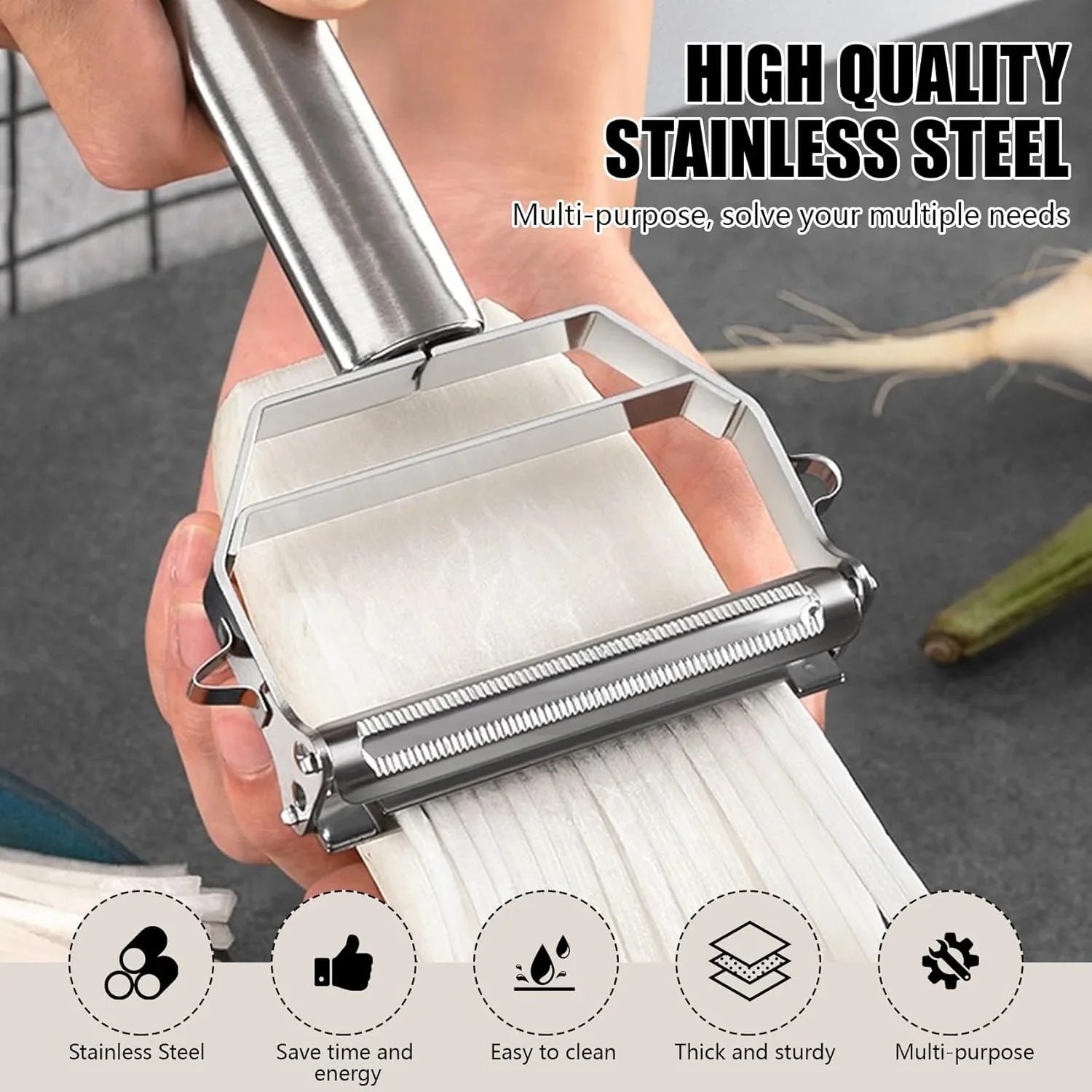 Renext Multifunction Stainless Steel Julienne Peeler Vegetable Peeler Double Planing Grater Kitchen Accessories Cooking Tools