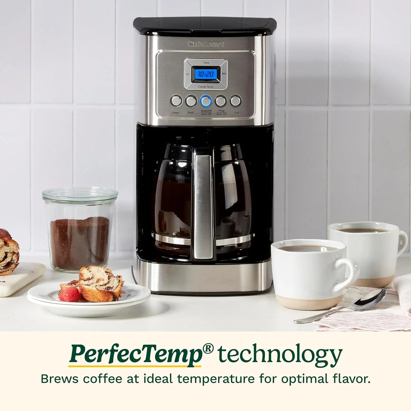14-Cup Coffee Maker, Programmable Perfectemp Glass Carafe Coffee Machine with 1-4 Cup Setting, Brew Strength Control and Pause, Stainless Steel, DCC-3200NAS