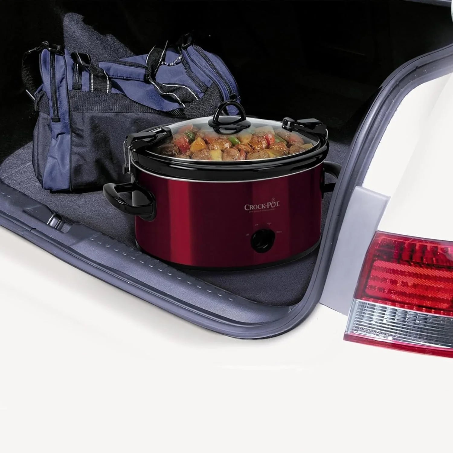 6-Quart Cook & Carry Oval Manual Portable Slow Cooker, Red - SCCPVL600-R
