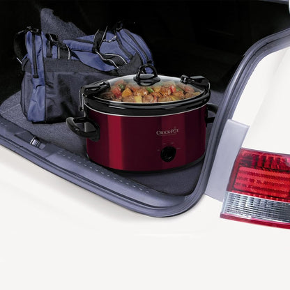 6-Quart Cook & Carry Oval Manual Portable Slow Cooker, Red - SCCPVL600-R