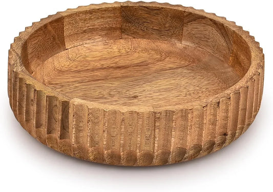 Fruit Bowls Wooden Fruit Bowl or Candy Bowl, Elevate Your Space with a Unique Bowl Centerpiece (10" X 10" X 2.5")