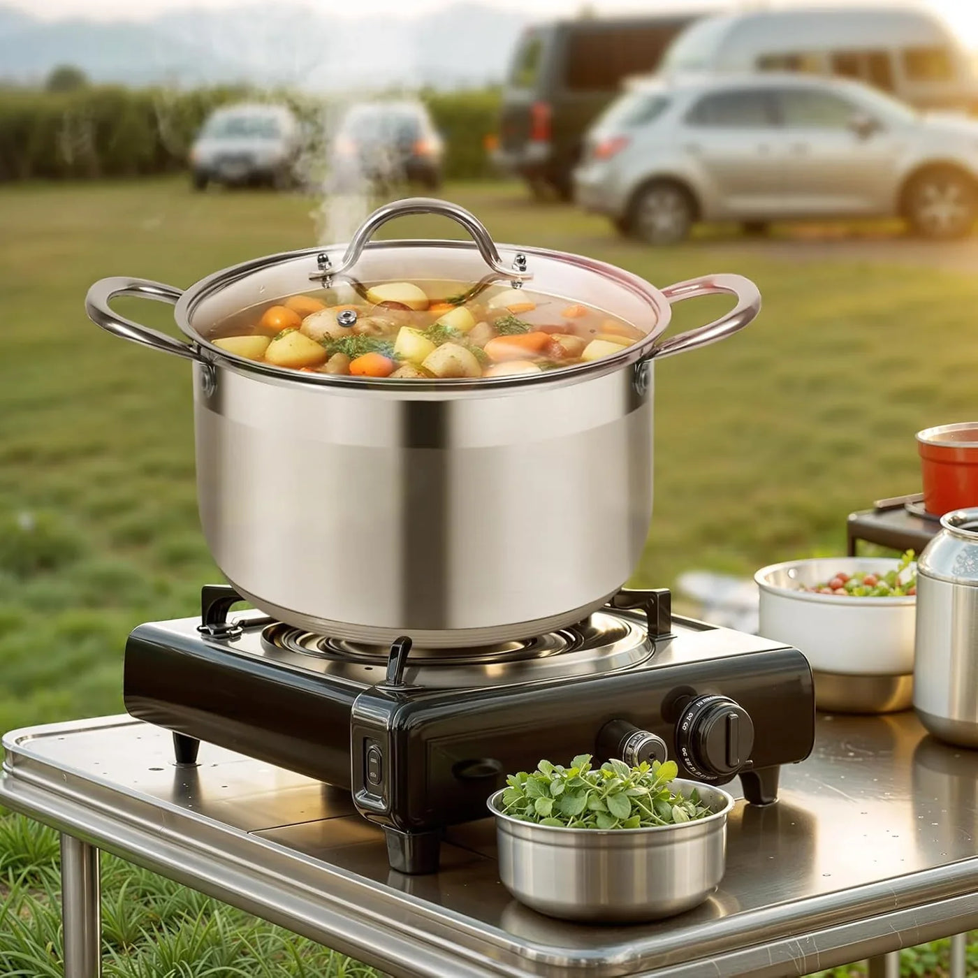 Stainless Steel Stock Pot - 12 Quart Heavy Duty Stock Cooking Pot with Visible Lid for Pasta, Soup, Spaghetti, Nonstick Thick Bottom Big Stockpot, Cookware for Canning, Boiling, Simmer