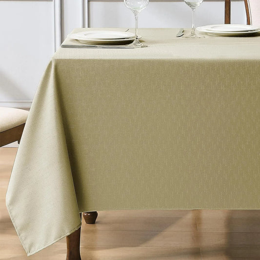 6 Pack 60 * 84Inch Rectangle Tablecloth Linen Textured,Waterproof Stain Resistant Table Cloth Dining Table Cover for Kitchen Dinning Party Banquet Rectangular Tabletop Decoration(Nature)