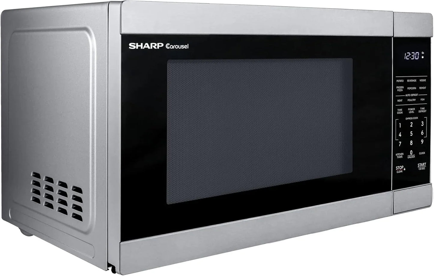 Countertop Microwave Oven with Removable 12.4" Carousel Turntable, 1000 Watt, 1.1 Cubic Feet, Stainless Steel