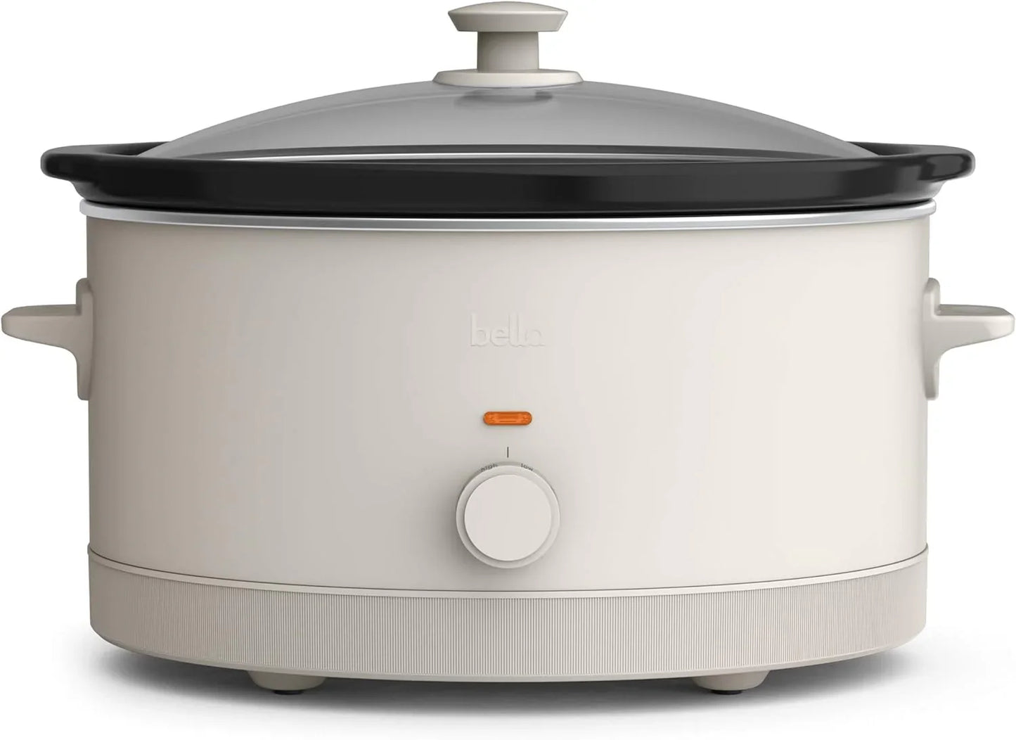 6.0 Qt Manual Slow Cooker, Ceramic Nonstick Coating, 3 Temperature Settings, Dishwasher Safe Stoneware Pot and Tempered Glass Lid, Cool Touch Handles & Tangle Free Cord Wrap, Oatmilk