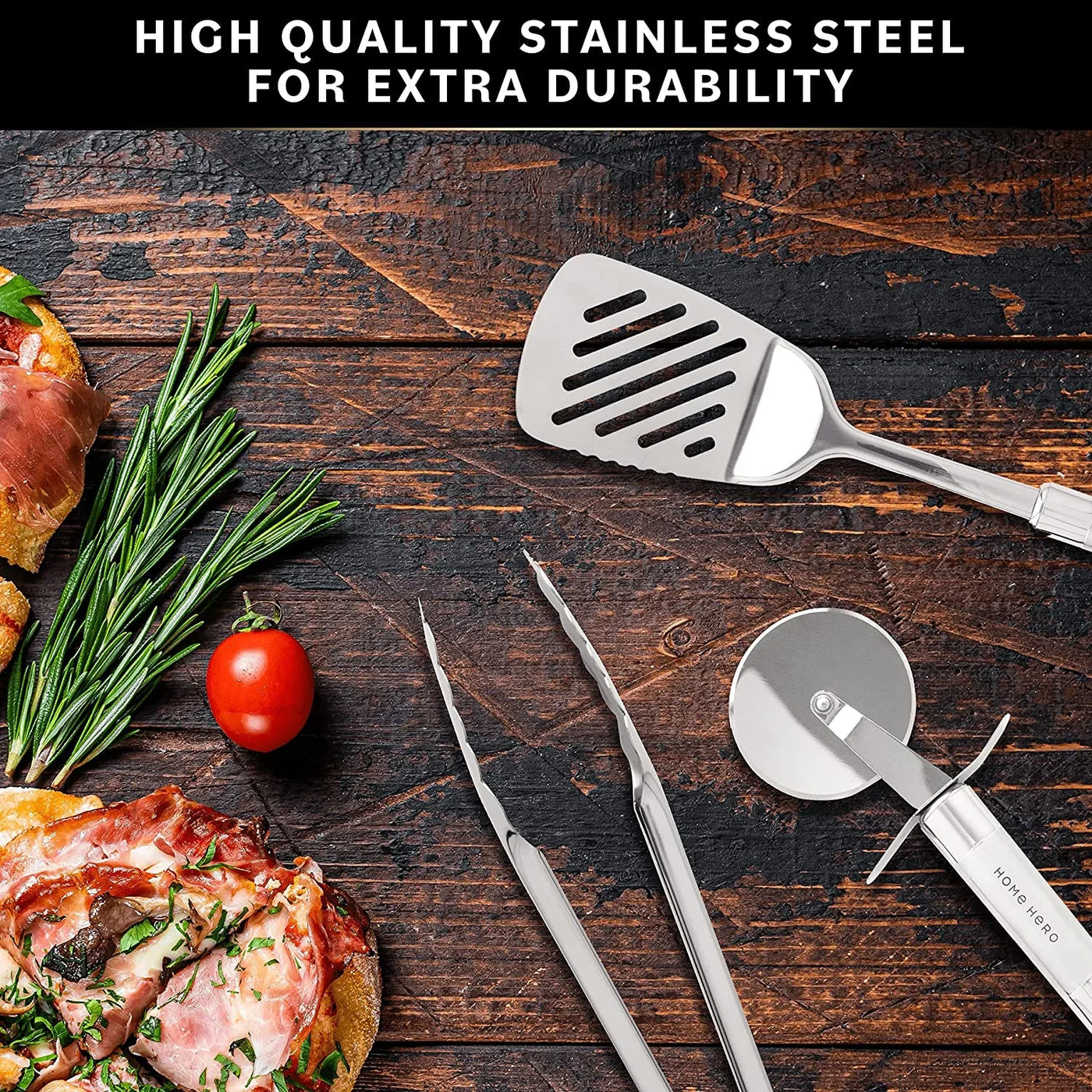 54-Piece Stainless Steel Kitchen Utensils Set - Heat-Resistant Nonstick Silicone & Stainless Steel Cooking Utensils - Complete Tools with Slotted Spoon & Pasta Spoon - Pack of 54, Silver