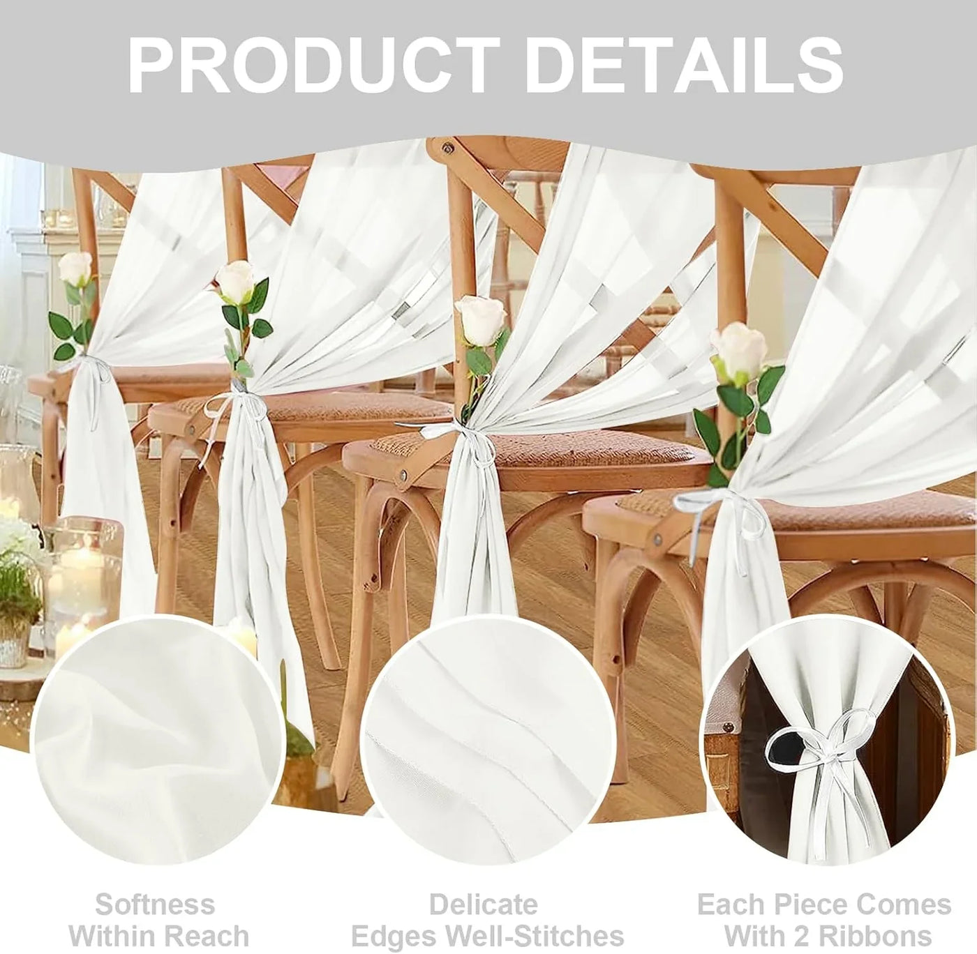 10 Pack 10Ft White Chiffon Table Runners Wedding Table Runner Sheer Romantic Tulle Table Runner for Christmas Wedding Bridal Tea Party Baby Shower Birthday Party Table Decorations(120 X 12 In)