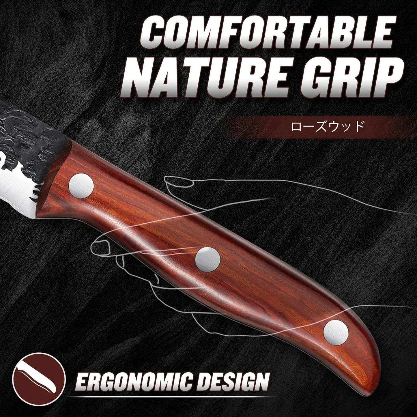 Fillet Knife for Meat Hand Forged Boning Knives 7 Inch Fish Filet Brisket Trimming Knife with Leather Sheath Japanese Butcher Knife for Fish Chincken Gift for Dad