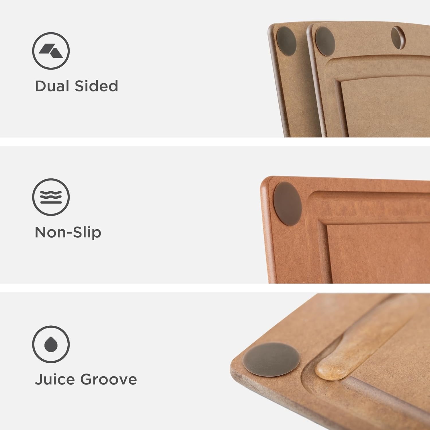 All-In-One 14.5" × 11.25" Cutting Board, Nutmeg