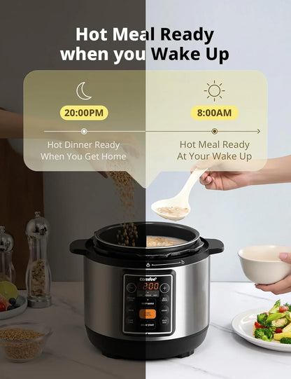 COMFEE’ 7-In-1 Small Electric Pressure Cooker, Slow Cooker, Steamer, Sauté, Sous Vide, Warmer, Multi Cooker with Natural Ceramic Coated Non-Stick Pot, 3 Quarts