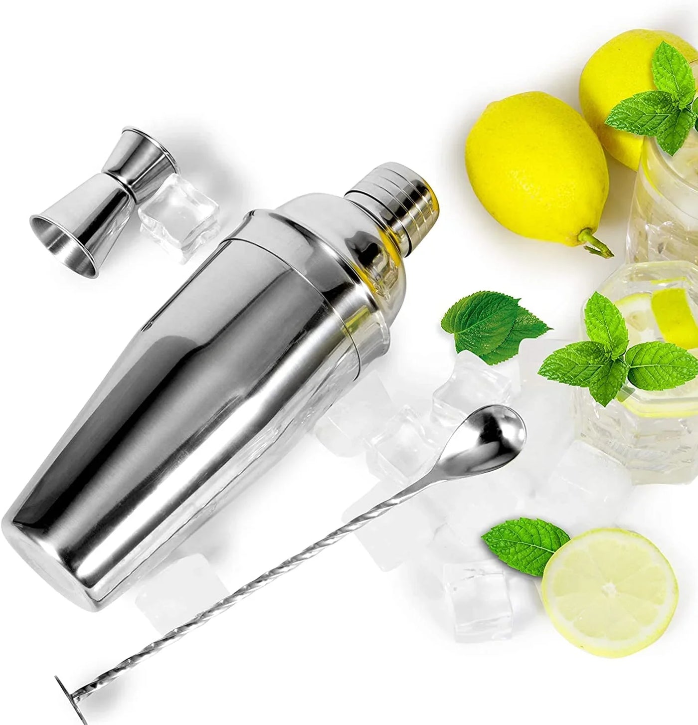 24Oz Cocktail Shaker Bar Set-Professional Margarita Mixer Drink Shaker Professional Stainless Steel Bar Tools Built-In Bartender Strainer for Martini Kit