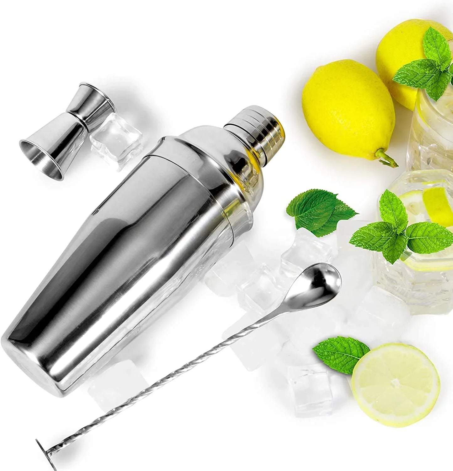 24Oz Cocktail Shaker Bar Set-Professional Margarita Mixer Drink Shaker Professional Stainless Steel Bar Tools Built-In Bartender Strainer for Martini Kit
