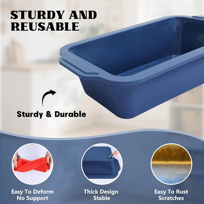 Bread Pan for Homemade Bread：9.5 X 5 Inch Silicone Loaf Pan for Baking with Metal Frame - Nonstick Banana Loaf Tin Tray for Sandwich Sourdough Pumpkin Sour Dough - for Oven Kitchen Home Bakers