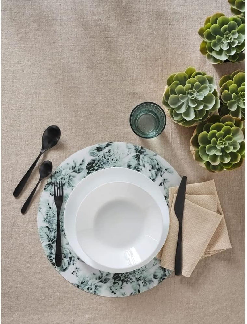 OFTAST Kitchen & Dining, Tempered Opal Glass Classic Deep Dish Plates (20Cm) Pack of 6Pc