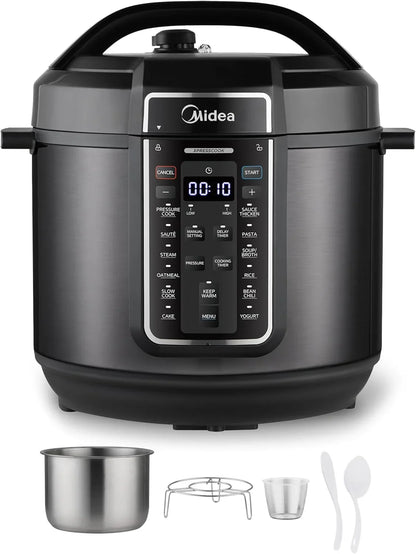 12-In-1 Electric Pressure Cooker, 8 Quarts, 12 Presets, Multi-Functional Programmable Slow Cooker, Rice Cooker, Steamer, Sauté Pan, Yogurt Maker, and More, Stainless Steel