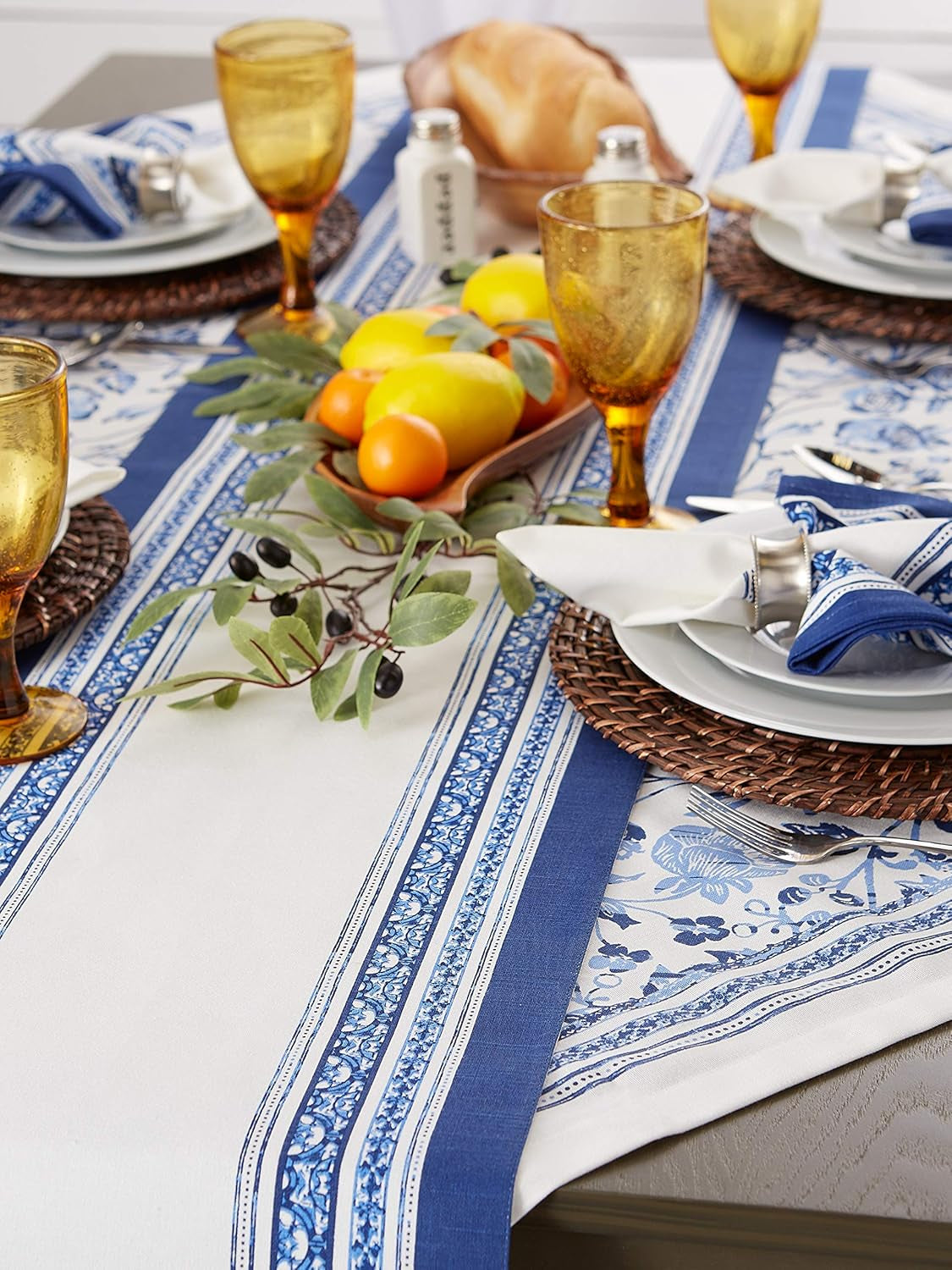 Table Top Décor Collection Spring & Summer Table Runner, 14X72, Porto Stripe Print