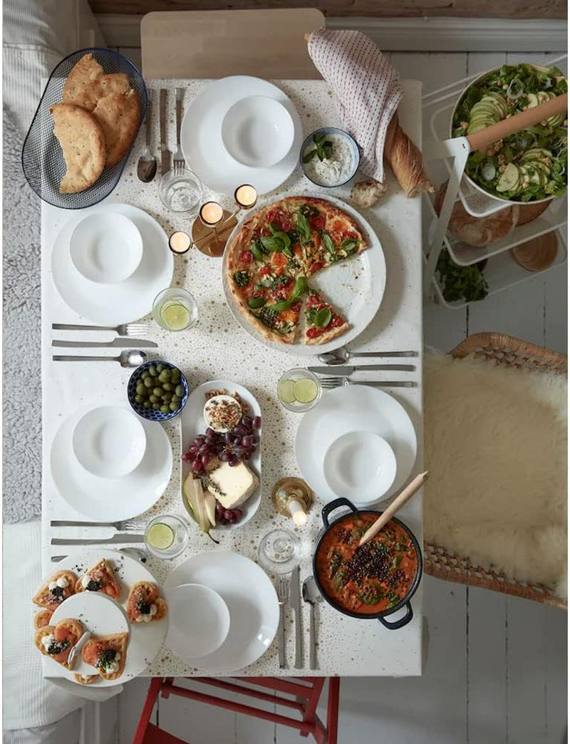 OFTAST Kitchen & Dining, Tempered Opal Glass Classic Deep Dish Plates (20Cm) Pack of 6Pc
