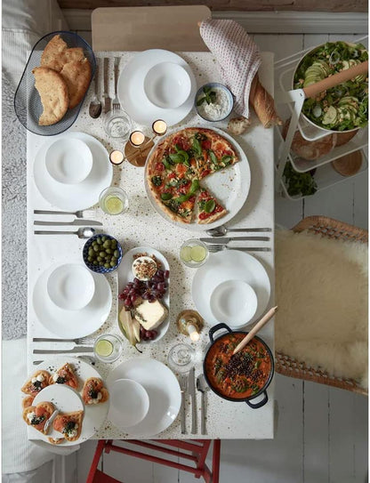 OFTAST Kitchen & Dining, Tempered Opal Glass Classic Deep Dish Plates (20Cm) Pack of 6Pc