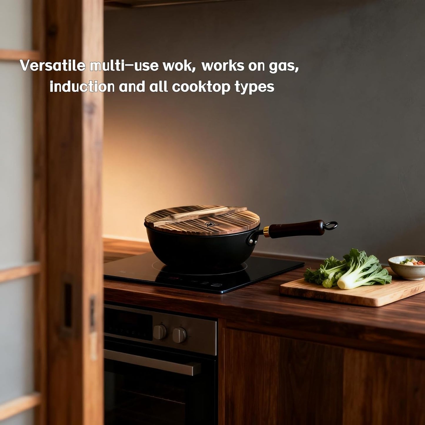 10" Pre-Seasoned Carbon Steel Wok - Fast, Even Heating, Electric & Induction - Durable Commercial-Grade - Ready-To-Use, Easy Maintenance - Toxin-Free Cooking - Japanese Style Deep Wok