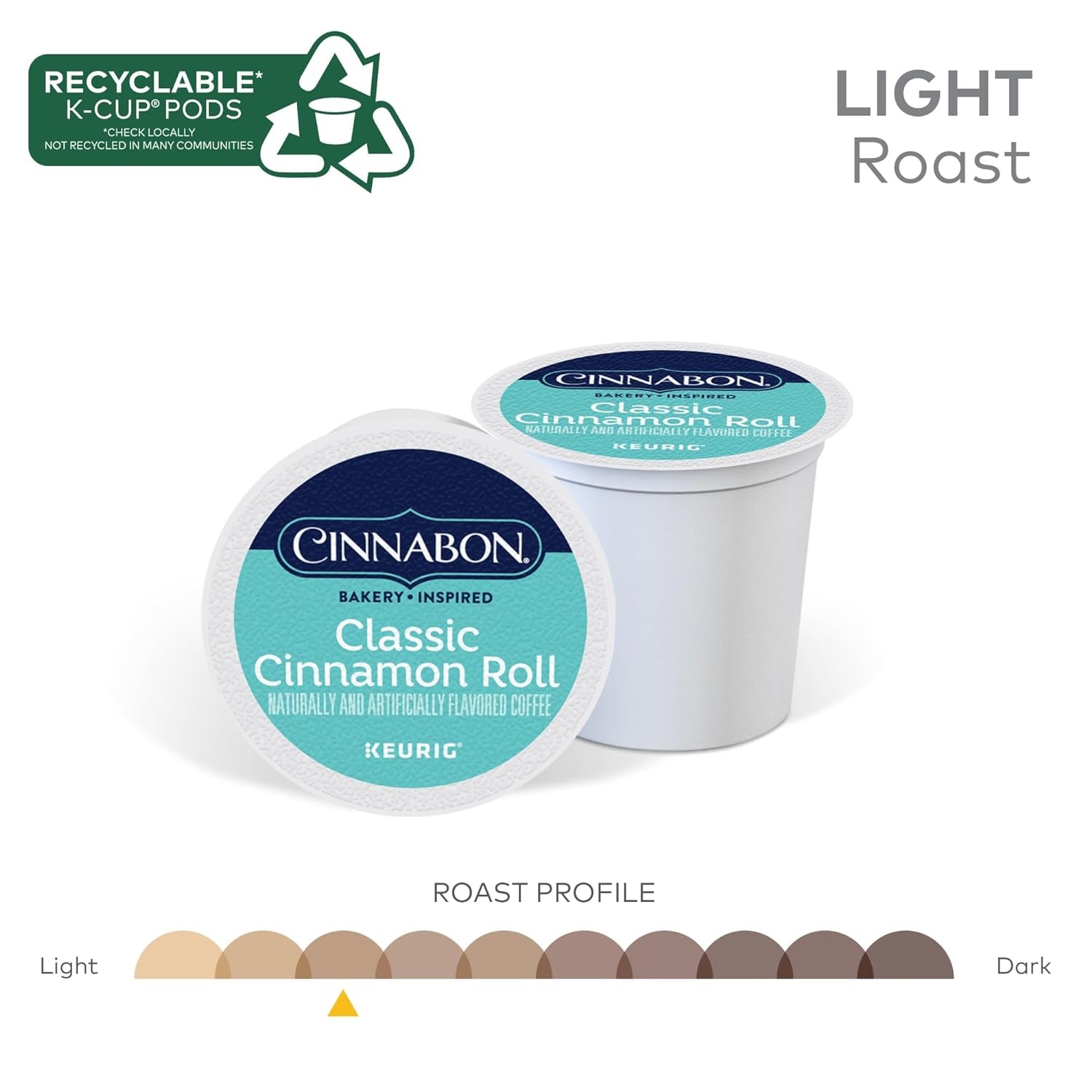 Classic Cinnamon Roll Keurig Single-Serve K-Cup Pods, Light Roast Coffee, 48 Count