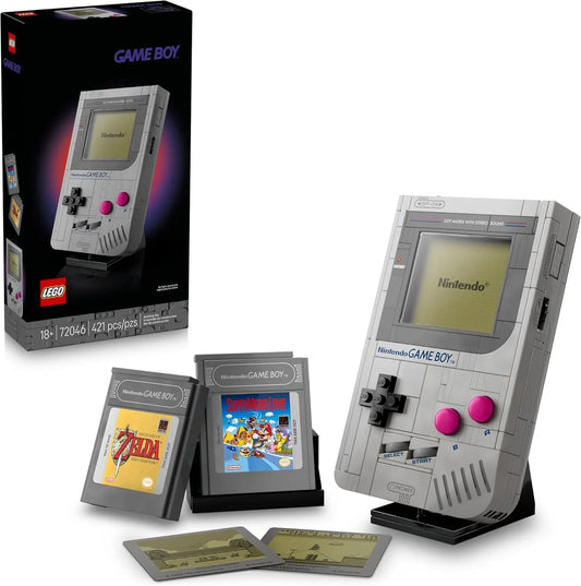 Super Mario Game Boy - Retro Building Sets for Adults, Ages 18+ - Gifts for Birthdays - Collectible Model with Game Paks and Display Stand - 72046