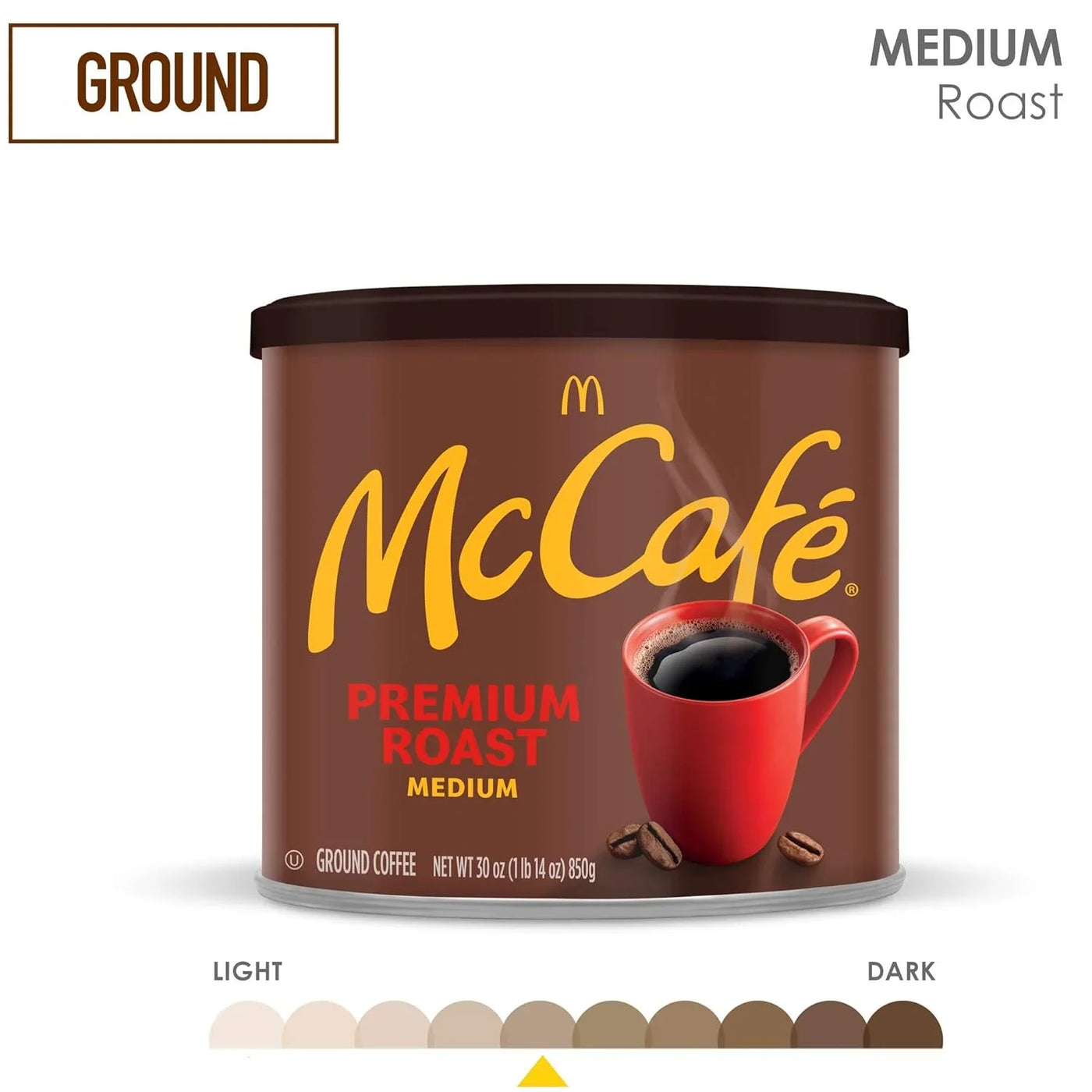 Premium Roast, Medium Roast Ground Coffee, 30 Oz Canister