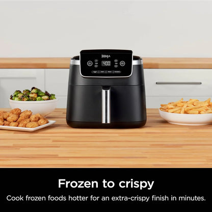 Air Fryer with Air Crisp | 5 QT Capacity Fits up to 4Lbs of Fries | 4-In-1 Pro Air Fry, Roast, Reheat, Dehydrate | 400°F Max Temp | 1750 Watts | W/Nonstick Basket & Crisper Plate | Grey | AF141