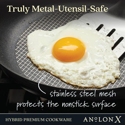 X Hybrid Nonstick Cookware Induction / Pots and Pans Set, 10 Piece - Dark Gray