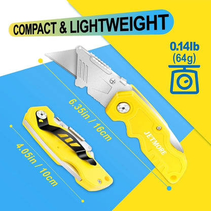 Utility Knife, 4 Pack Colorful Box Cutter with 10 SK5 Blades, Navajas Para Trabajo, Folding Utility Knife with Clip, Razor Knife for Cardboard, Carpet, Wallpaper, Box Opener