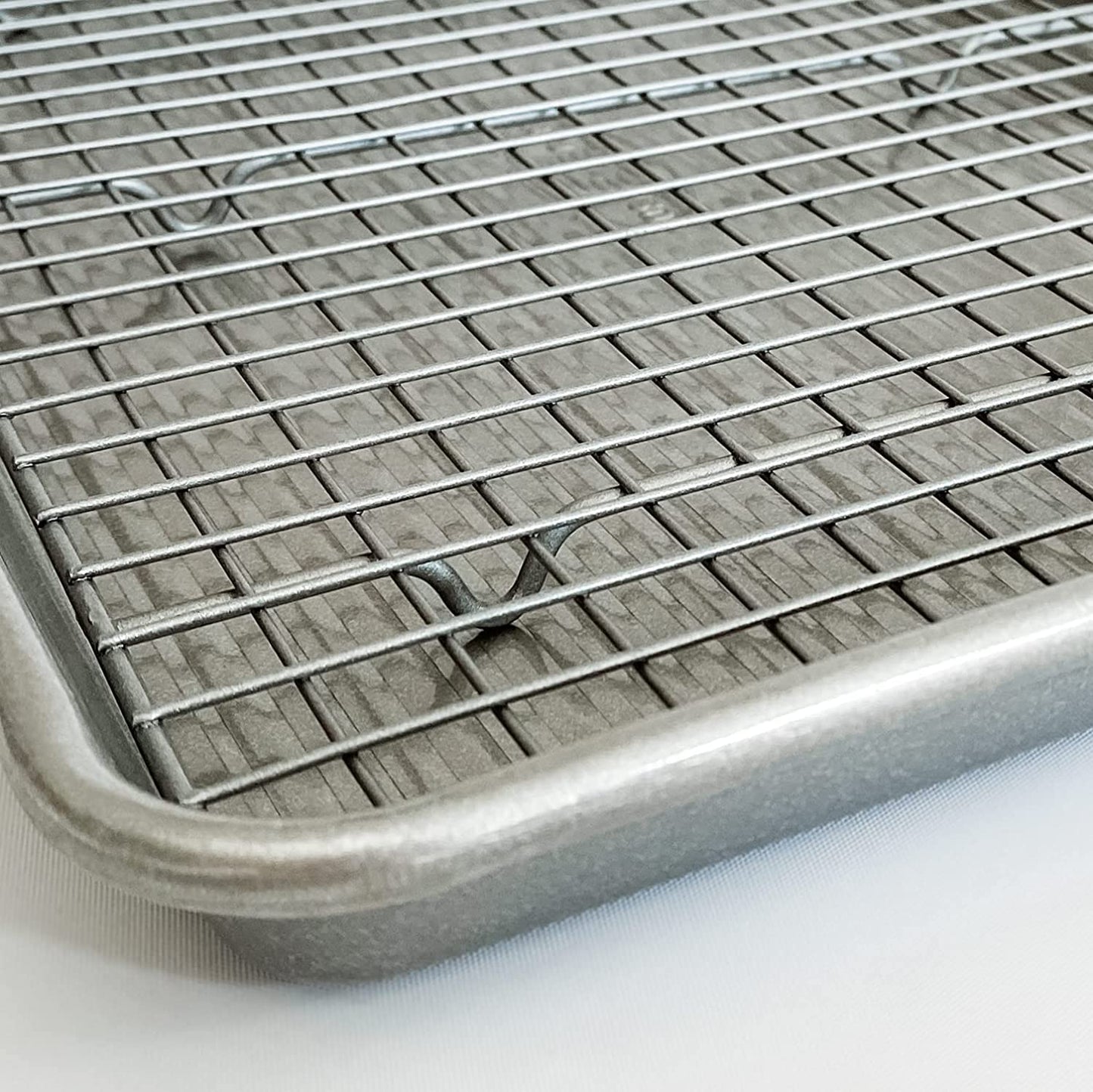 Bakeware Half Sheet Baking Pan and Bakeable Nonstick and Cooling Rack Set, Metal