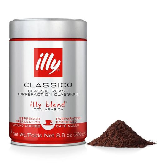 Classico Ground Espresso Coffee, Medium Roast Roast with Notes of Chocolate & Caramel, 100% Arabica, 8.8 Ounce (Pack of 1)