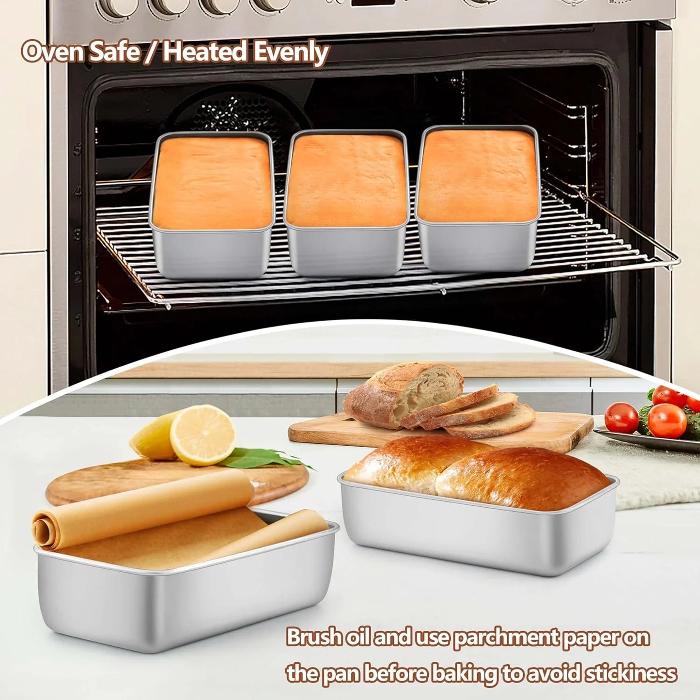 Loaf Pans 9X5 Inch, 8 Pack Bread Pans for Baking, Stainless Steel Baking Pans, Loaf Tins for Homemade Bread Brownies and Pound Cakes, Dishwasher Safe