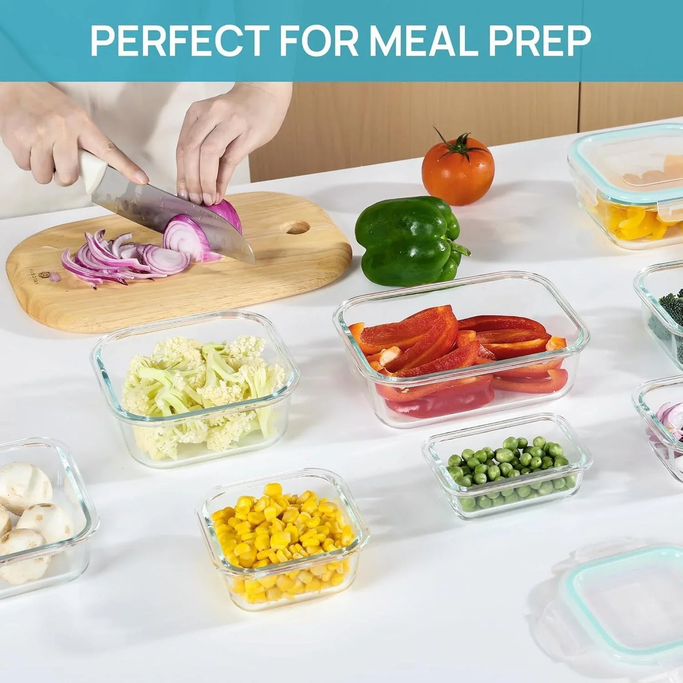 8 Pack Glass Food Storage Containers with Airtight Lids, Glass Meal Prep Containers, Lunch Office Meal for Microwave, Oven, Freezer and Dishwasher, BPA Free