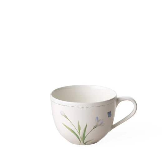 Colorful Spring Collection Small Coffee Cup, 5.5 Oz Capacity, Premium Porcelain, Made in Germany, White/Colored