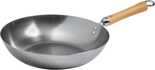 Classic Series 12-Inch Carbon Steel Stir Fry Pan with Birch Handle