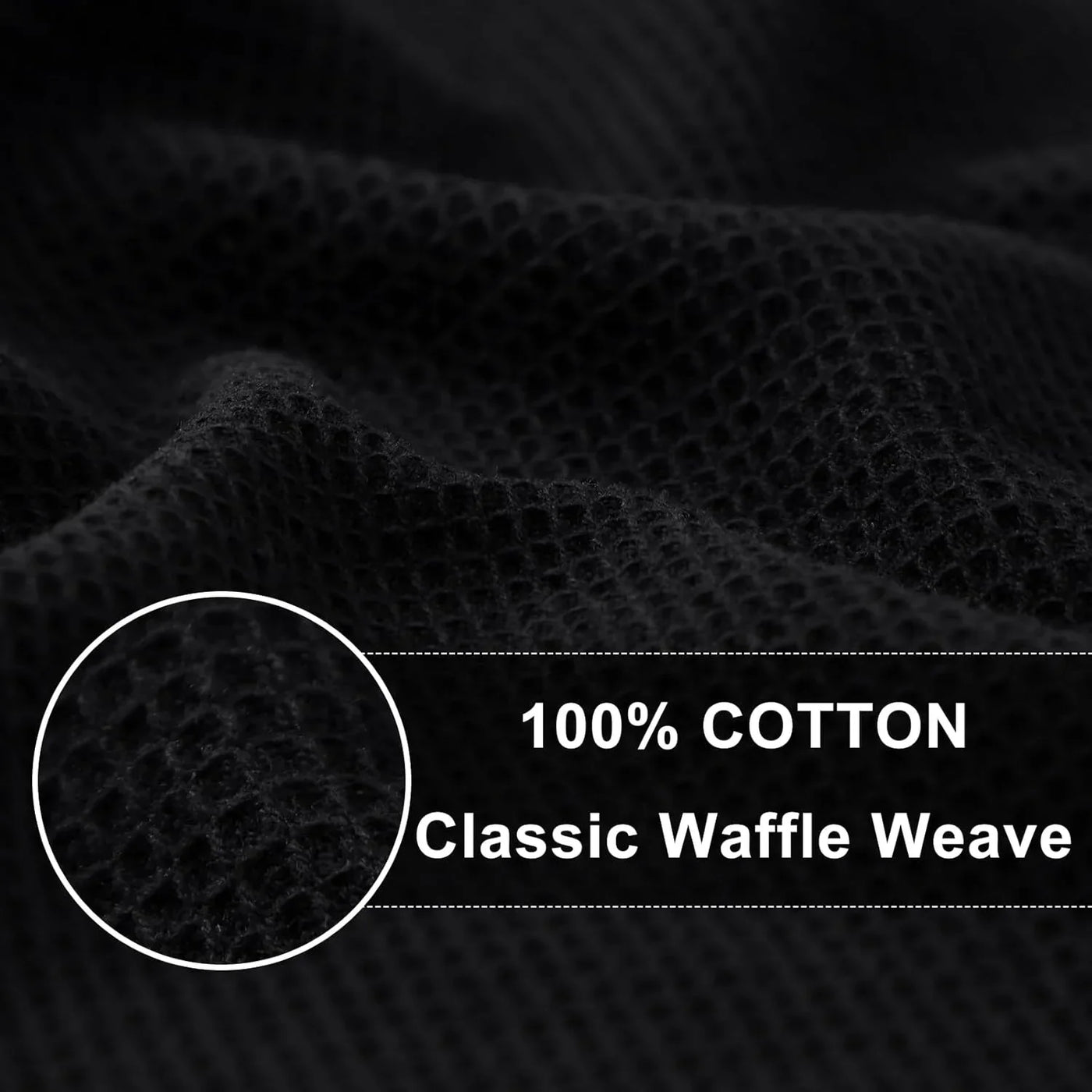 100% Cotton Waffle Weave Kitchen Towels - 4 Pack Soft and Absorbent Dish Towels - 16 X 26 Inches Quick Dry Hand Towels - Black