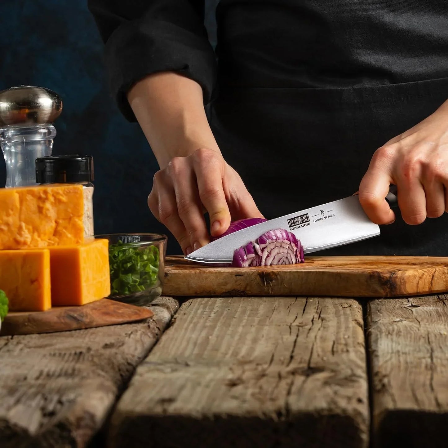 Kitchen Knife in Japanese High Carbon Steel, Professional High-Class Chef'S Knife 8 Inch, Non-Slip Ultra Sharp Cooking Knives with Ergonomic Handle
