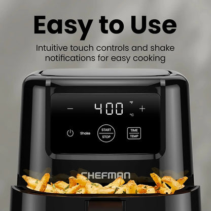 2 Qt Mini Air Fryer – Digital Space-Saving Compact Air Fryer with Nonstick and Dishwasher Safe Basket, Quick & Easy Meals in Minutes, Features Digital Timer and Shake Reminder – Black