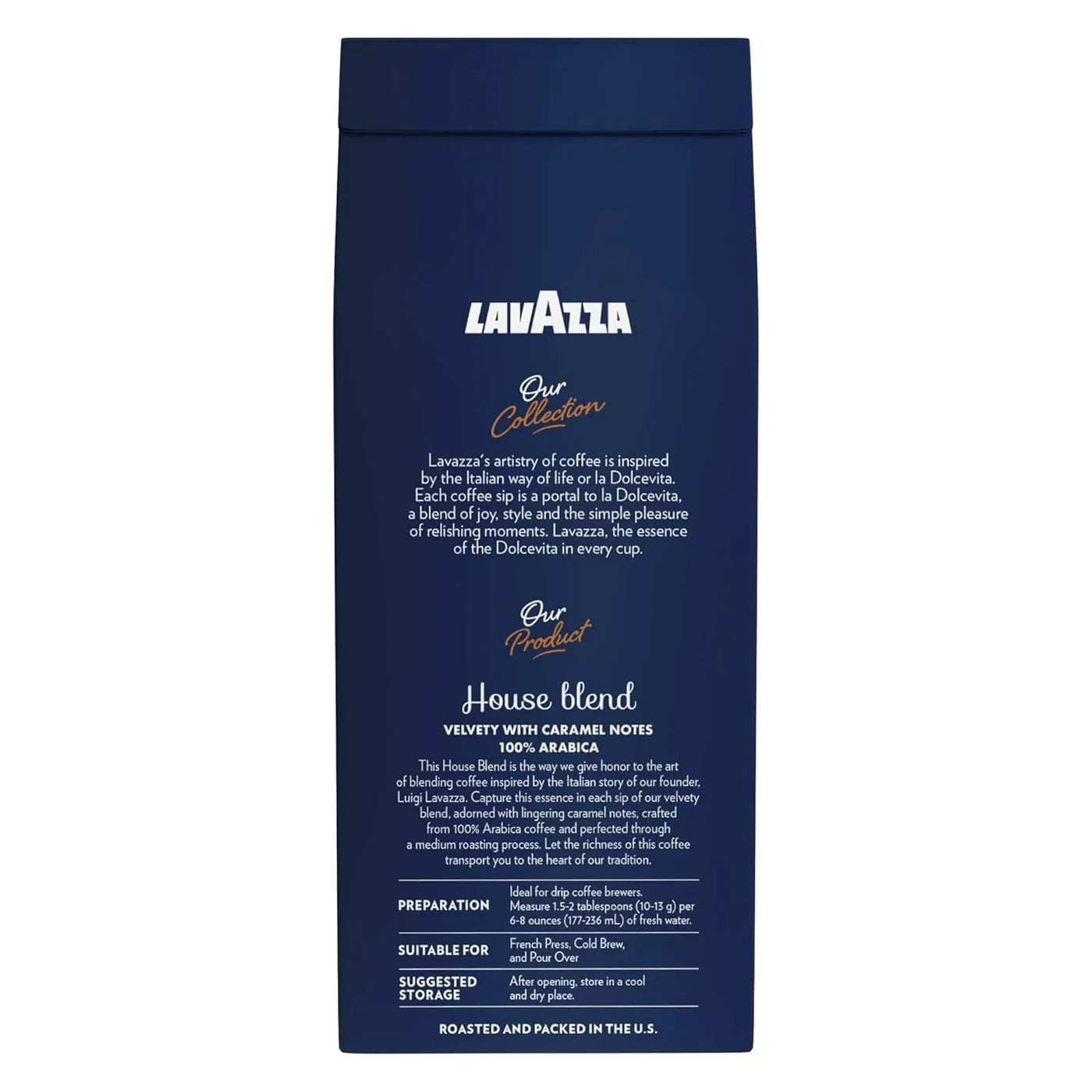 House Blend Perfetto Ground Coffee 12Oz Bag, Medium Roast, Full-Bodied, Intensity 3/5, 100% Arabica, Ideal for Drip Brewers, (Pack of 1) - Package May Vary