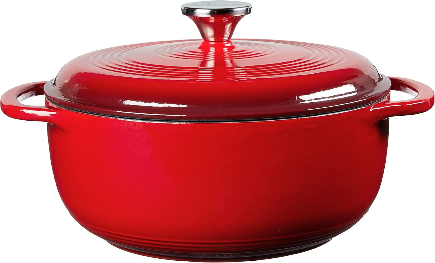 4.5 Quart Enameled Cast Iron Dutch Oven with Lid – Dual Handles – Oven Safe up to 500° F or on Stovetop - Use to Marinate, Cook, Bake, Refrigerate and Serve – Island Spice Red