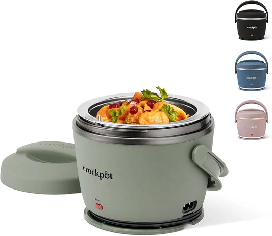 Portable Electric Lunch Box 20-Ounce Food Warmer Moonshine Green | Ideal for Travel On-The-Go | Keeps Food Spill-Free Warm & Tasty | Dishwasher-Safe