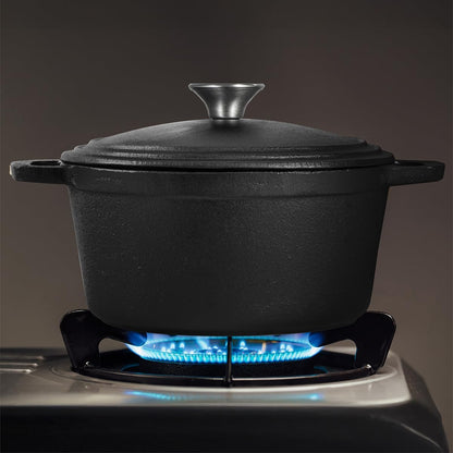 3.4 Quart Cast Iron Dutch Oven with Dome Lid and Handles