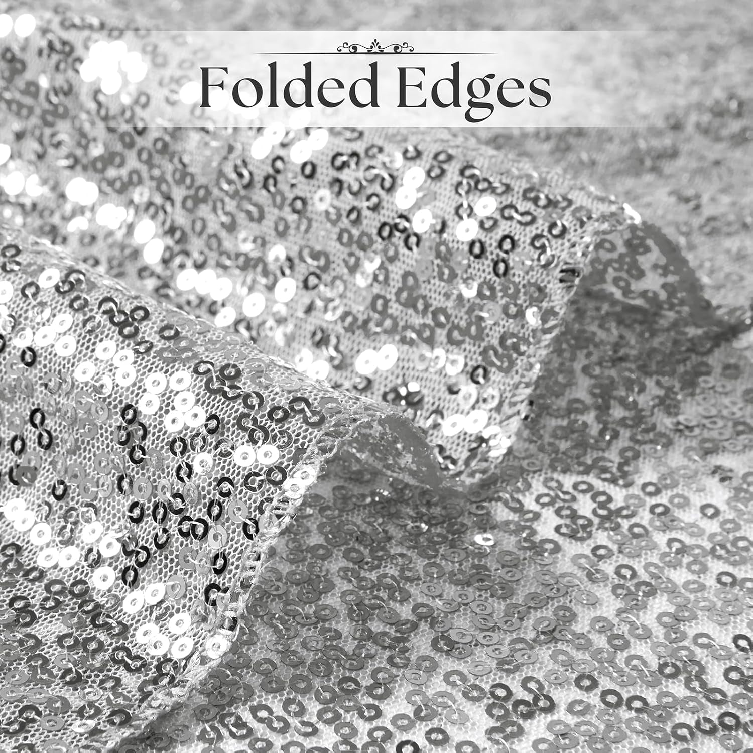 12 Pack Silver Sequin Table Runner 12" X 72", Glitter Sparkle Sequin Runners for Birthday Party Wedding Banquet & Baby Shower, Party Table Decorations Supplies