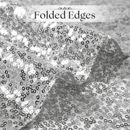 12 Pack Silver Sequin Table Runner 12" X 72", Glitter Sparkle Sequin Runners for Birthday Party Wedding Banquet & Baby Shower, Party Table Decorations Supplies