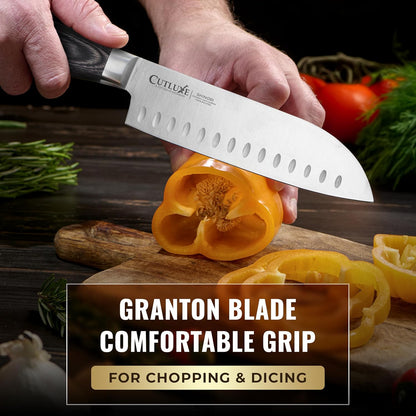 5-Piece Chef Knife Set – Ultra Sharp Japanese Kitchen Knives, High Carbon Stainless Steel Blades, Full Tang Pakkawood Handles – Shinobi Series