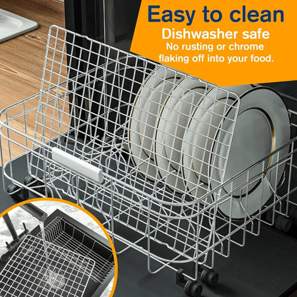 2PCS Cooling Racks for Cooking and Baking - 10" X 15"Heavy Duty Stainless Steel Wire Rack for Baking, Grilling, Roasting - Oven & Dishwasher Safe - Fits Jelly Roll Sheet Pan-Silver