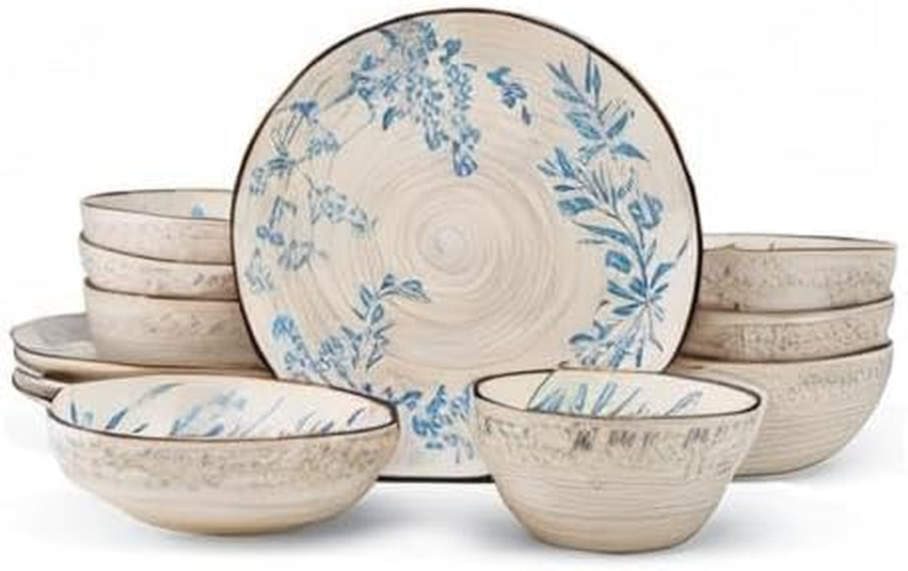 Bella 12 Piece Dinnerware Set, Service for 4, Multicolor