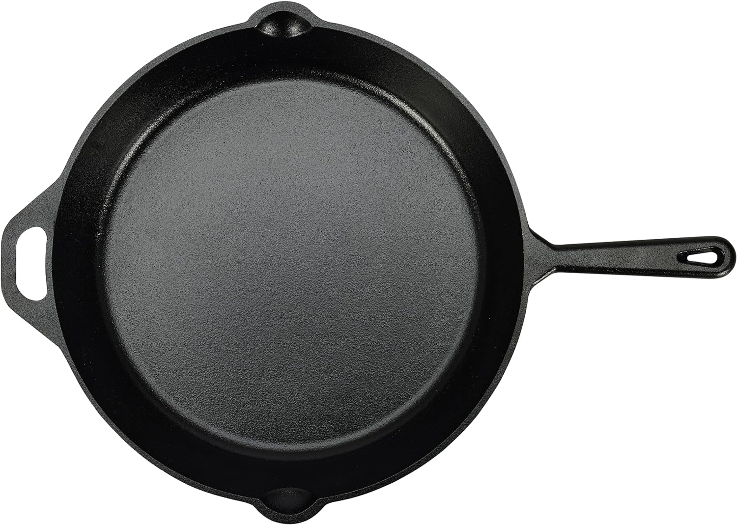 Pre-Seasoned Cast Iron Skillet, Oven Safe, Even Heating, Heat Distribution, Stove Compatible, Heavy-Duty, 15-Inch, Black